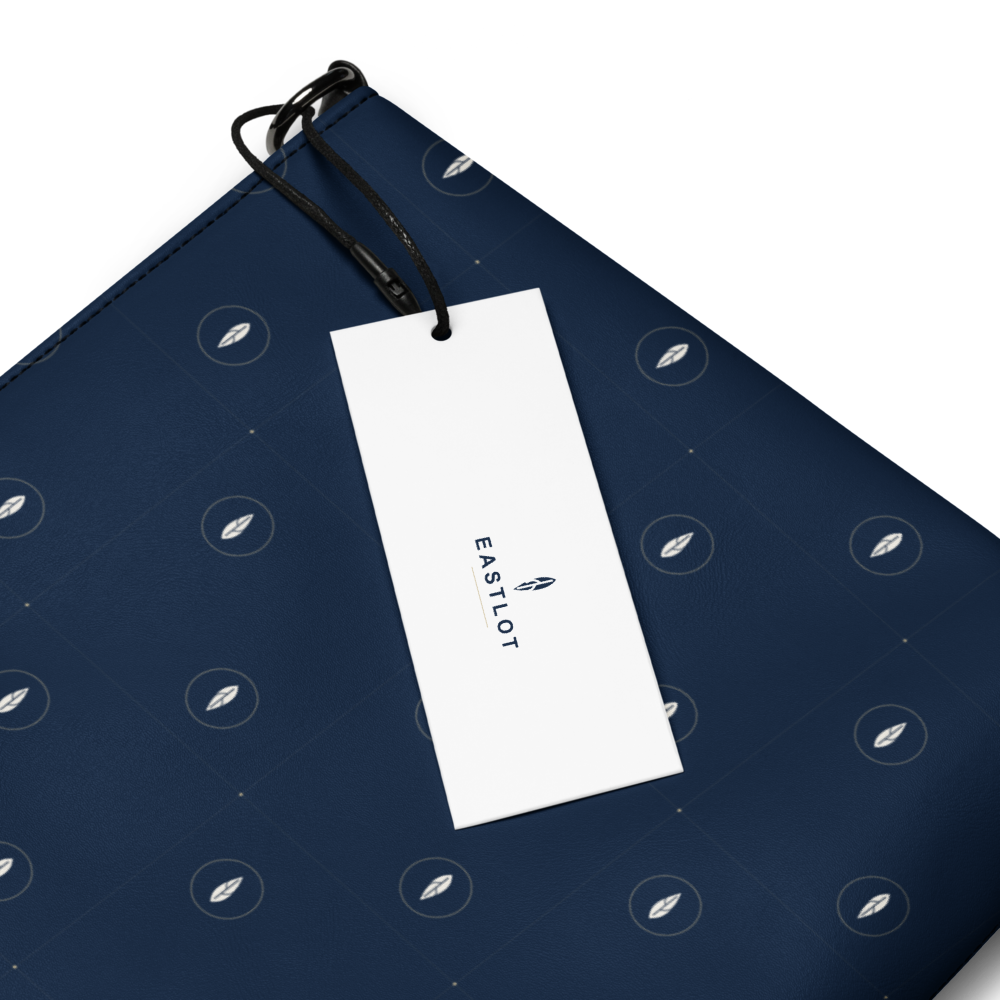 Navy Faux Leather Crossbody Bag